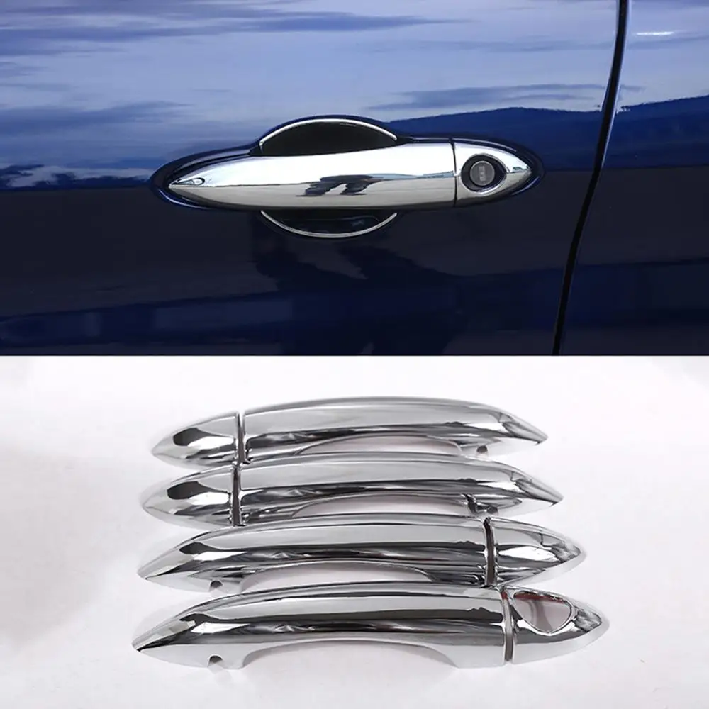 

8pcs ABS Plastic Stickers Chrome Exterior Door Handle Cover Trim Without Hole for Alfa Romeo Giulia 2017 Models Accessories