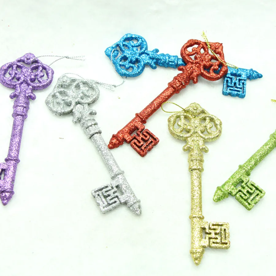 1PC Colorful Golden Onion Powder Pendant Keys Xmas Party Ornament Size 14.5CMX4.5CM DIY Christmas Tree Decorations