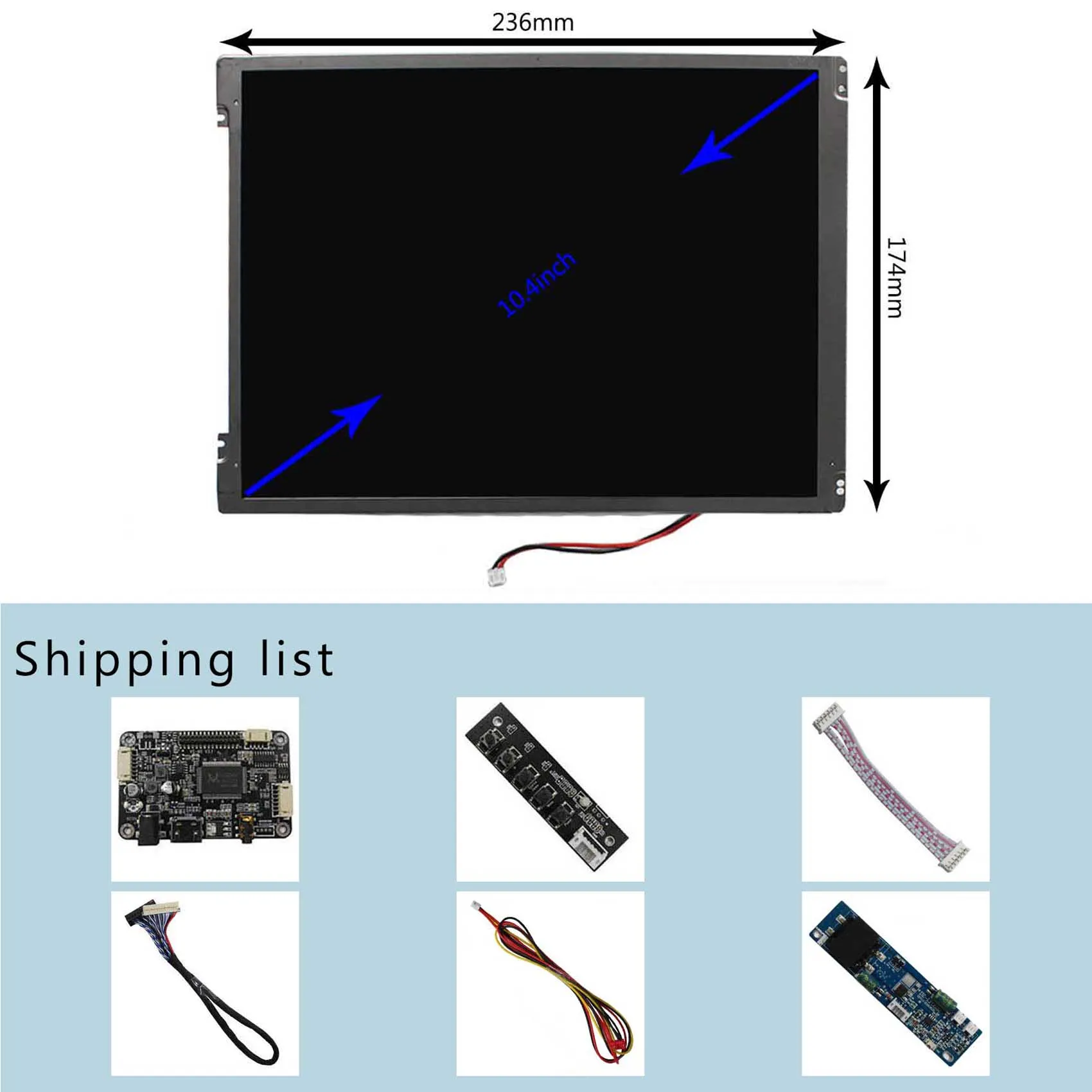 10.4 بوصة G104SN03 800X600 عالية السطوع 1000nits شاشة LCD مع HD-MI وحدة تحكم بشاشة إل سي دي المجلس