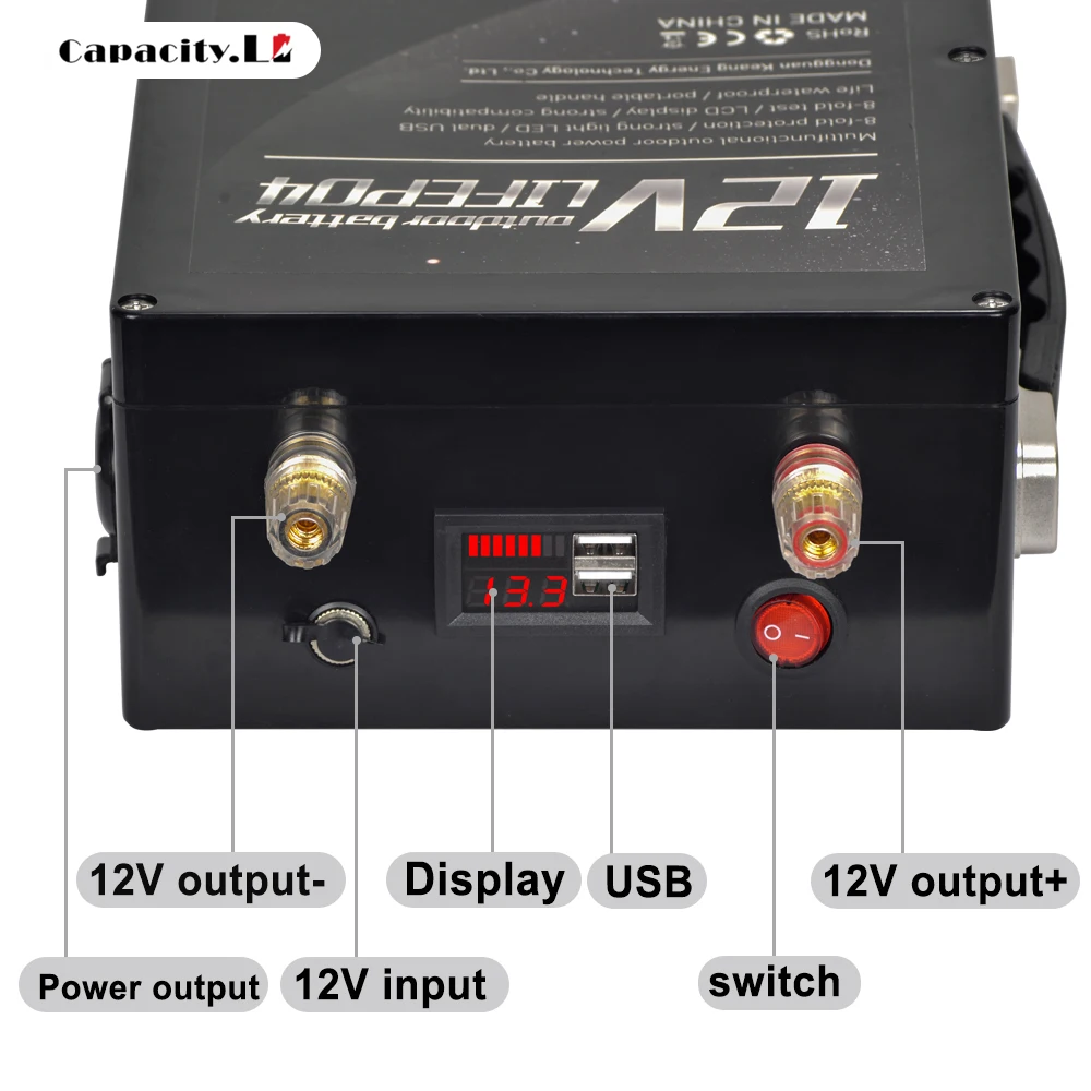 12V Lifepo4 Battery Pack 50Ah With BMS Rechargeable Waterproof Boat RV Outdoor Camping Spare Solar Inverter Lithium Battery