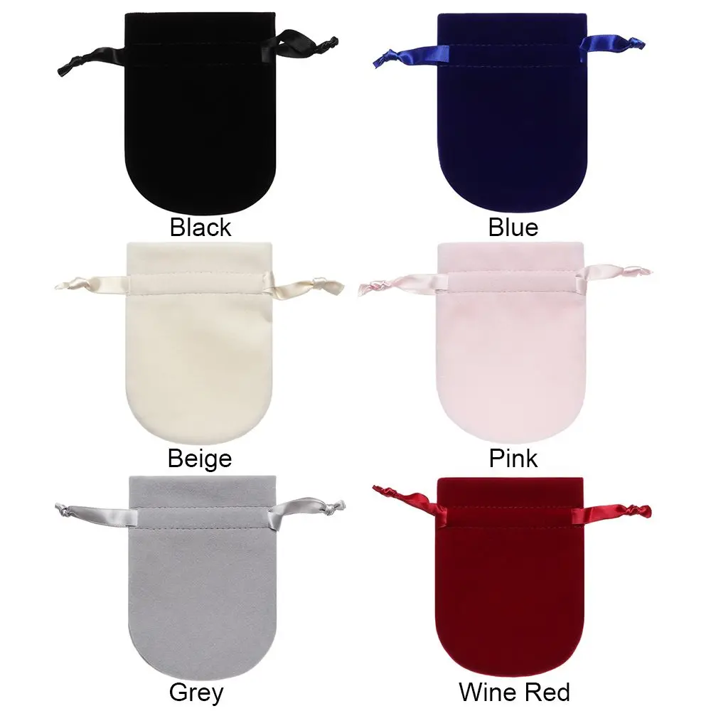 Fashion Necklace Wrapping Bag Portable Storage Pouch Jewelry Packaging Bag Drawstring Pouches Round Velvet Bag