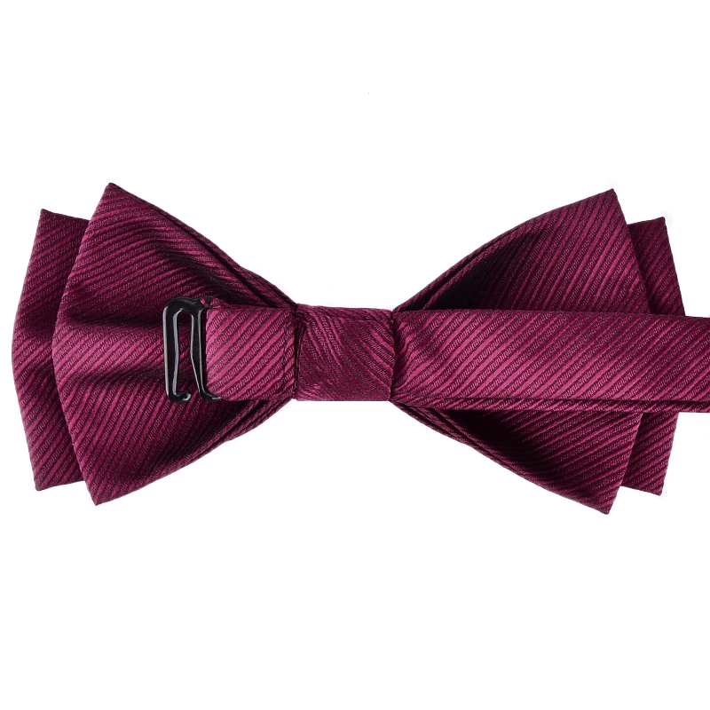 Bow Tie Men Groom Formal Suit Wine Red Wedding Best Man Black Bow Tide