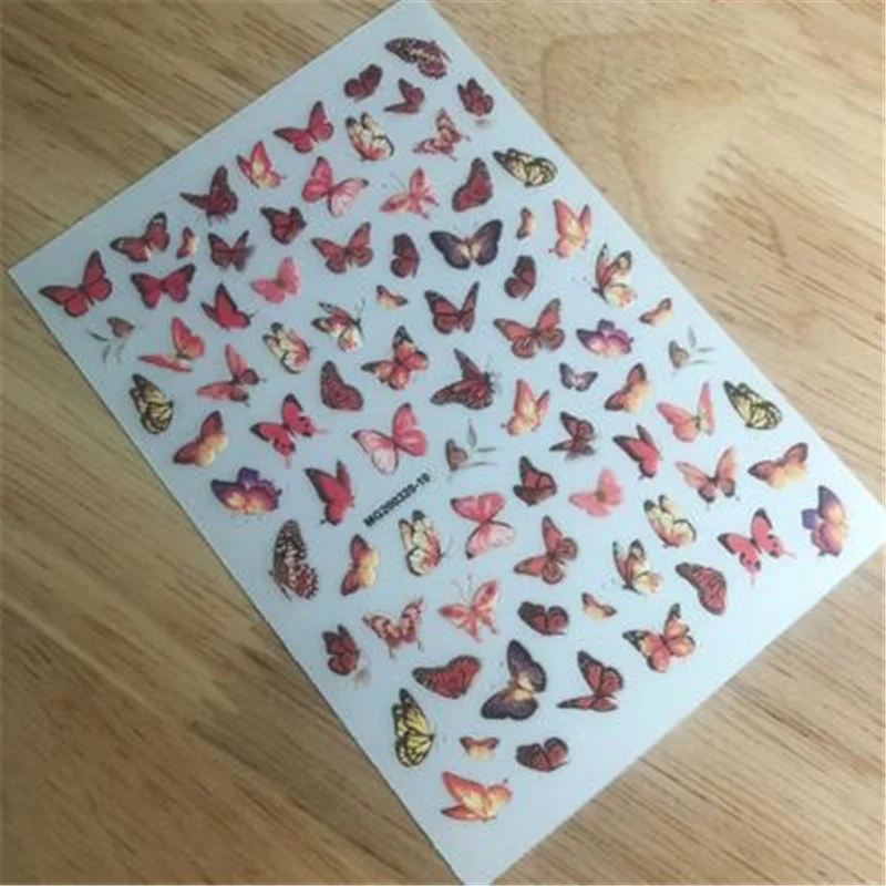 Japanese Style Thin Light Back Adhesive Butterfly Nail Stickers Manicure Art Fashion Fingernail Decals Women Girls Gifts Party