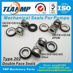 202-22 Double Face Mechanical Seals (Material: CE/CE/EPDM ,CA/CE/NBR, SiC/SiC/VIT) Shaft Size 22mm, Outersize of Seat 38mm