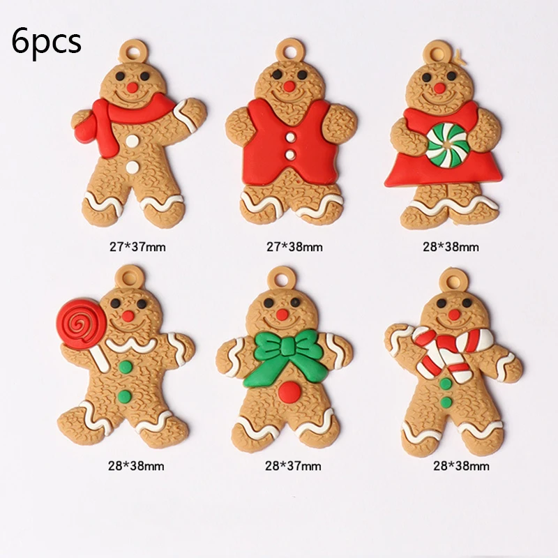 6/12Pcs Gingerbread Man ornamenti per alberi di natale ciondolo appeso natale carino divertente regalo per bambini Navidad Home capodanno Decor