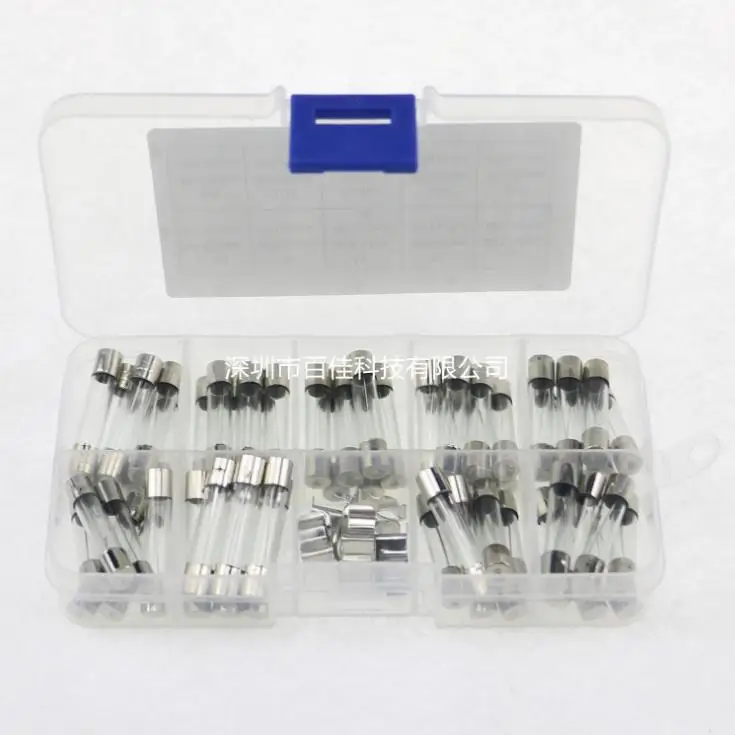 54Pcs Boxed 9 kinds specifications × 6Pcs 6x30mm glass fuse 2.5A~20A fuse