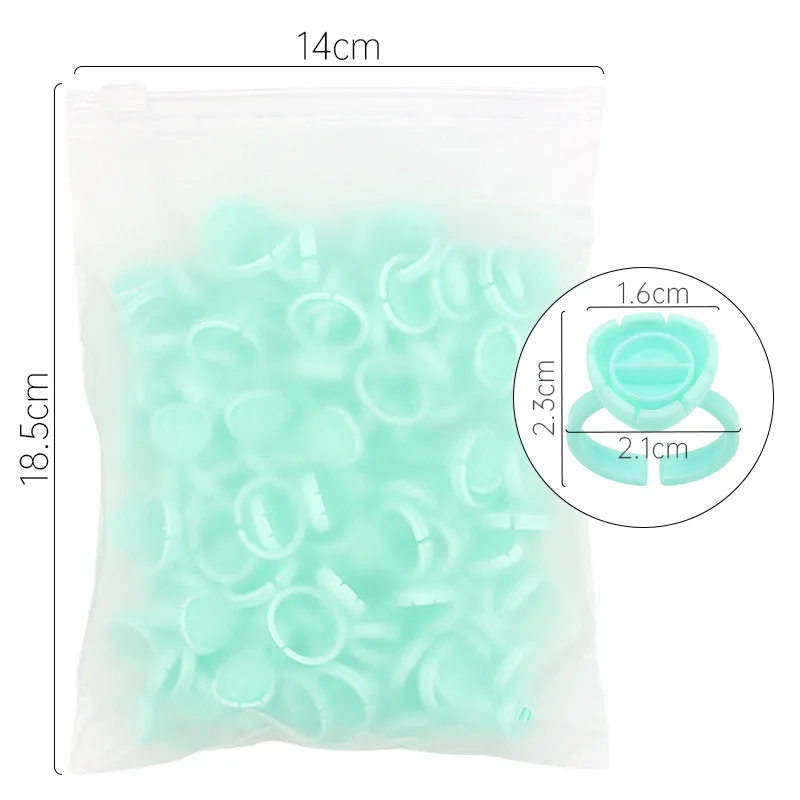100 stücke Wimpern Kleber Tasse Ringe Halter Lash Erweiterung Liefert Zubehör Einweg Kleber Bögen Wimpern Verlängerung Kleber Tasse Ring – Detail 12