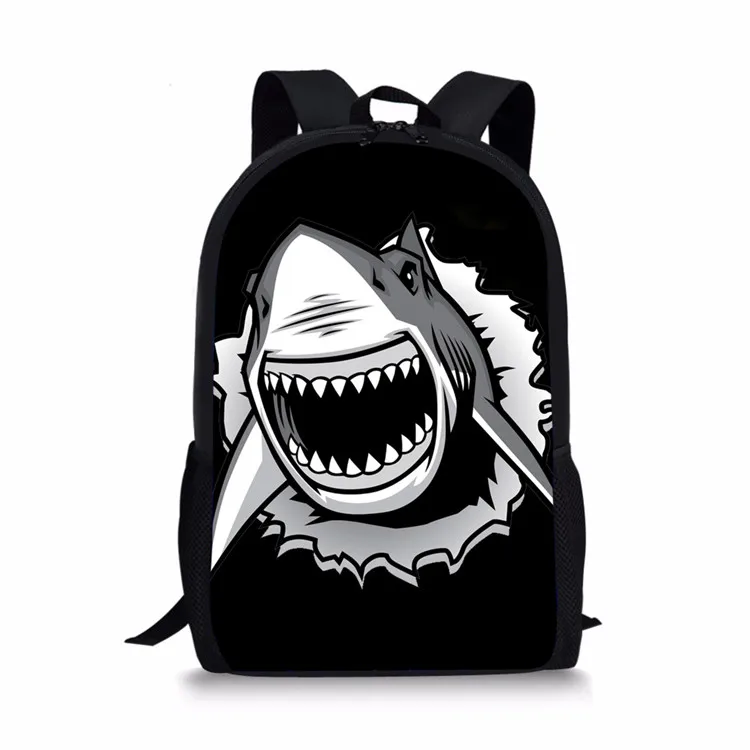 Cool Shark Print School Bag for Teenager Boys Girls Unique 3d Children Kids Book Bag Print Animal Schoolbags