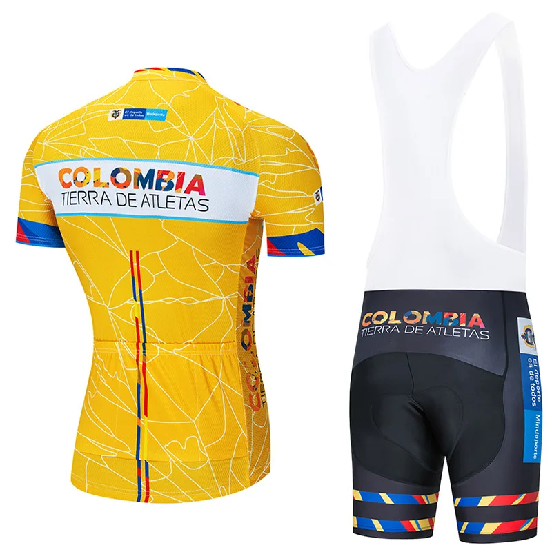 2023 Team Colombia Cycling Jersey 9D Bib Set Men\'s Bike Wear Clothes Bicycle Clothing MTB Uniform Quick Dry Clothing Cycling Kit