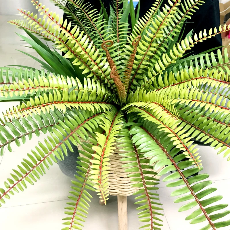 65cm 30 folhas grande palmeira artificial tropical cycas plantas de plástico folhas persas plantas de suspensão de parede para decoração de escritório em casa