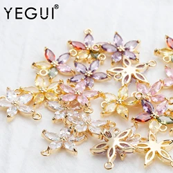 YEGUI M780,jewelry accessories,18k gold plated,0.3 microns,diy zircon pendants,hand made,diy earrings,jewelry making,10pcs/lot