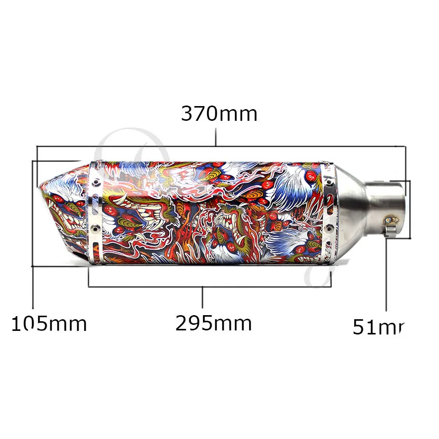 51 مللي متر العالمي للدراجات النارية العادم كاتم الصوت DB القاتل الخمار تعديل الأنابيب الهروب موتو ل AK R25 NK250 ملصق Z900 NMAX GTS300