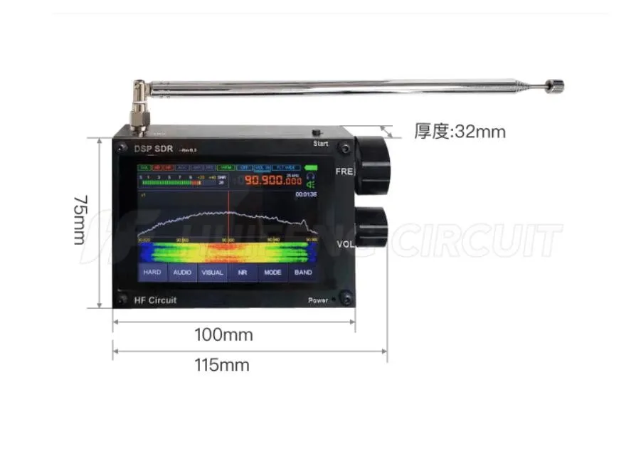 Imagem -06 - Receptor de Rádio Malaquite Dsp Sdr Malahiteam Mais Bateria Mais Alto-falante Supportam Ssb Nfm Wfm cw 110d 50khz2ghz