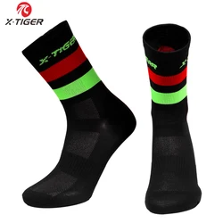 Chaussettes de cyclisme respirantes pour hommes et femmes, X-TIGER, chaussettes de Sport unisexes à Compression pour course en plein air, vtt