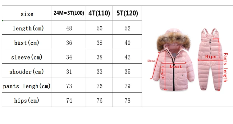 Winter children\'s down jacket girls thick white duck down jacket 2-5 years old boys big fur collar down jacket and pants