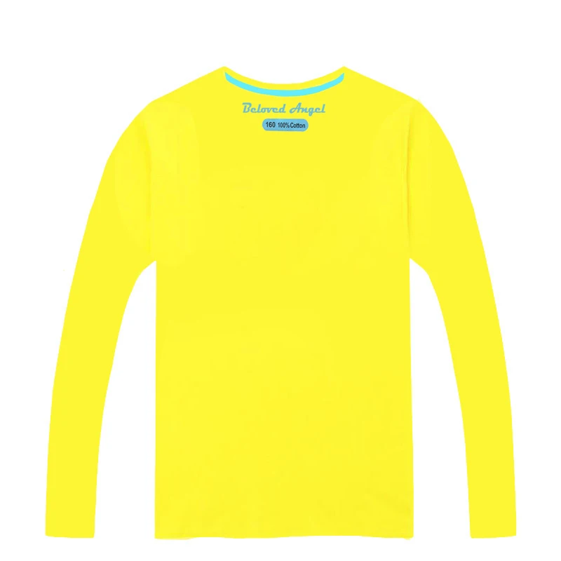 New Autumn Spring Boys Girls Cotton T Shirts Children Tees Long Sleeve Solid Shirt Kids Tops Baby Clothes Black Blue Yellow Red