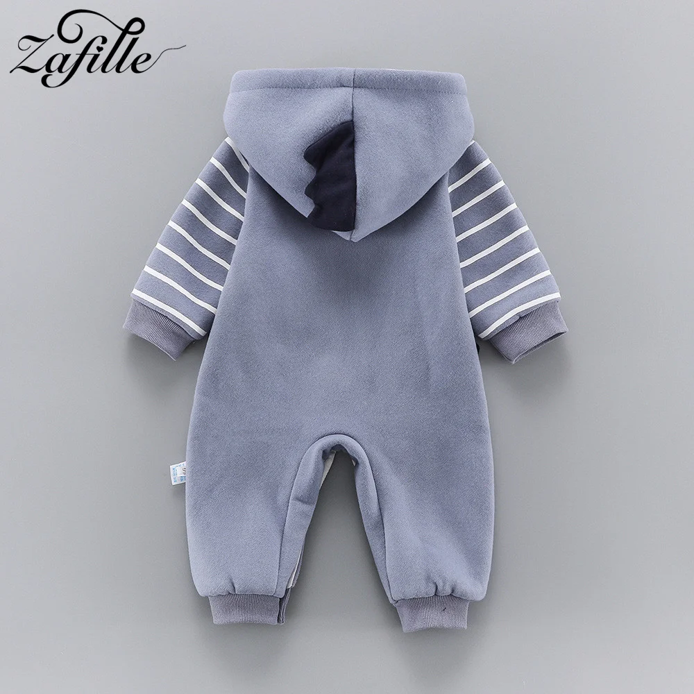 ZAFILLE Newborn Baby Winter Clothes Cartoon Bear Toddler Boy Clothes Zipper Hooded Boys Romper Baby Costume Winter Jumpsuit Kids