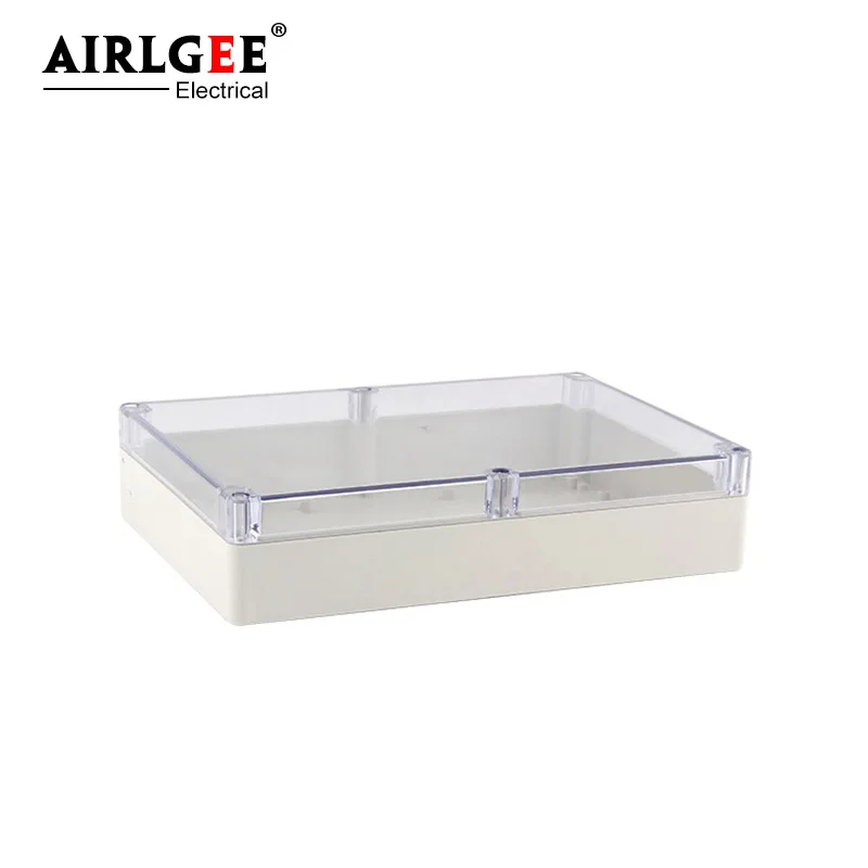 263*182*60mm rectangular transparent cover junction box with waterproof screws outdoor electrical engineering box ABS plastic