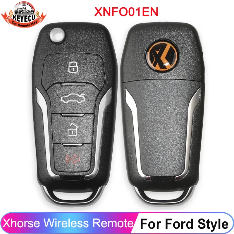 

KEYECU Xhorse XNFO01EN Universal Remote Key With 4 Button Wireless For Ford Type With VVDI Key Tool VVDI2 English Version