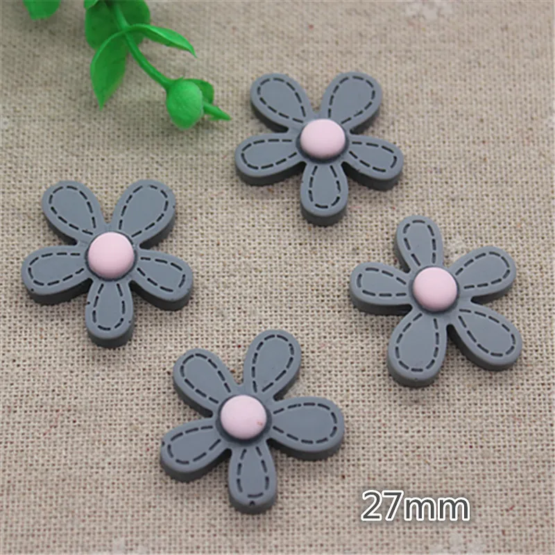 10 sztuk 27mm żywica pięć płatek kwiaty mieszkanie powrót Cabochon DIY do włosów łuk/Craft dekoracji (bez otworu)