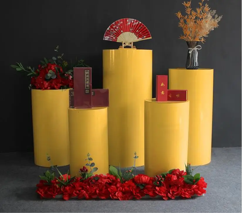 جديد الدعائم الزفاف الحديد المطاوع طاولة الحلوى أسطوانية طاولة الحلوى أسطوانية تسجيل في منطقة حفلة عيد ميلاد عرض الحلي