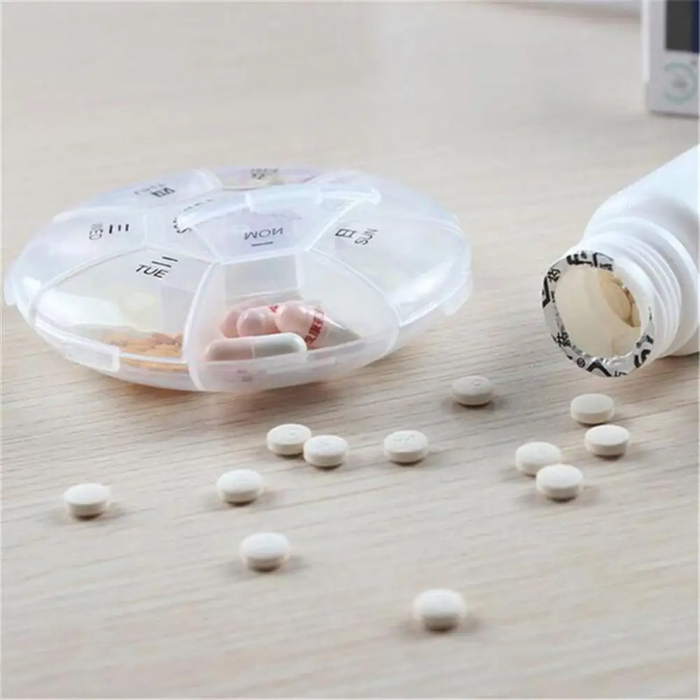 7 Grids Travel Portable Weekly Pill Box Storage Case Pill Case Container Mini Medicine Organizer Tablet Dispenser Splitters