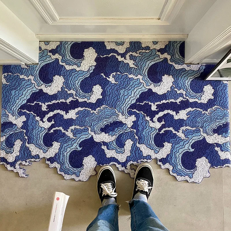 

Nordic Door Mat Door Mat Door Mat Cutting Wire Ring Foot Mat Hall Shoes Earth Removing Non-Slip Mat rugs rugs for bedroom decor