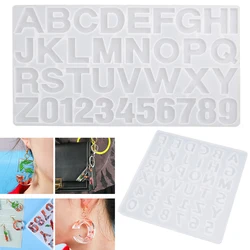 1PC Alphabet Number Silicone Mold Letter Resin Epoxy Resin Casting Mold DIY for Earring Pendant Creative Keychain Jewelry Makins