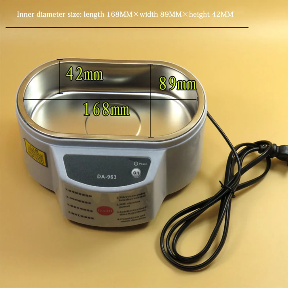 Ultrasonic Cleaner Cleaning Bath Ultrasound Washer Portable Machine Wave Tank Jewelry Glasses Miniature Home Stainless Steel