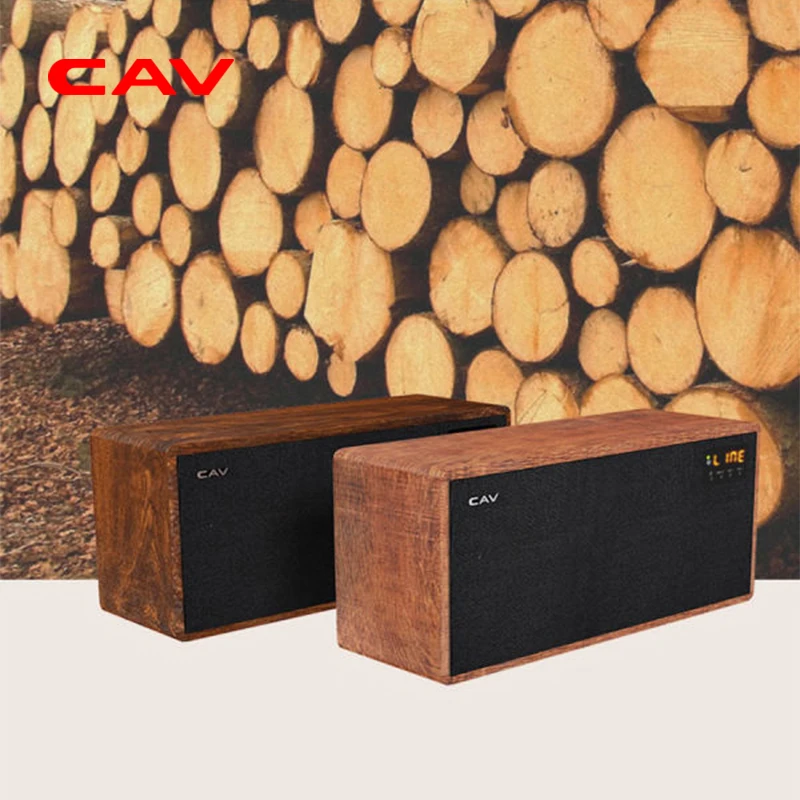 CAV AT60 Bluetooth Speaker Portable Speaker Subwoofer Wooden Column Bluetooth Deep Bass Speaker 5.25" Woofer 4 EQ