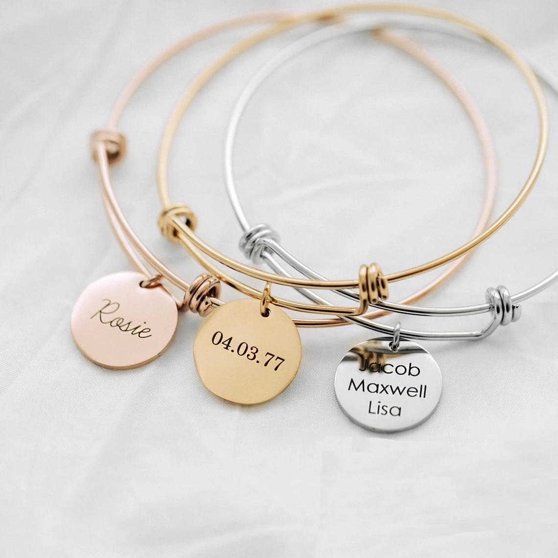 Personalized Bangle Bracelet Gift for Aunts Custom Name Bangle Bracelet Mothers Day Gift for Mom Grandma Gift Step Mom Gift