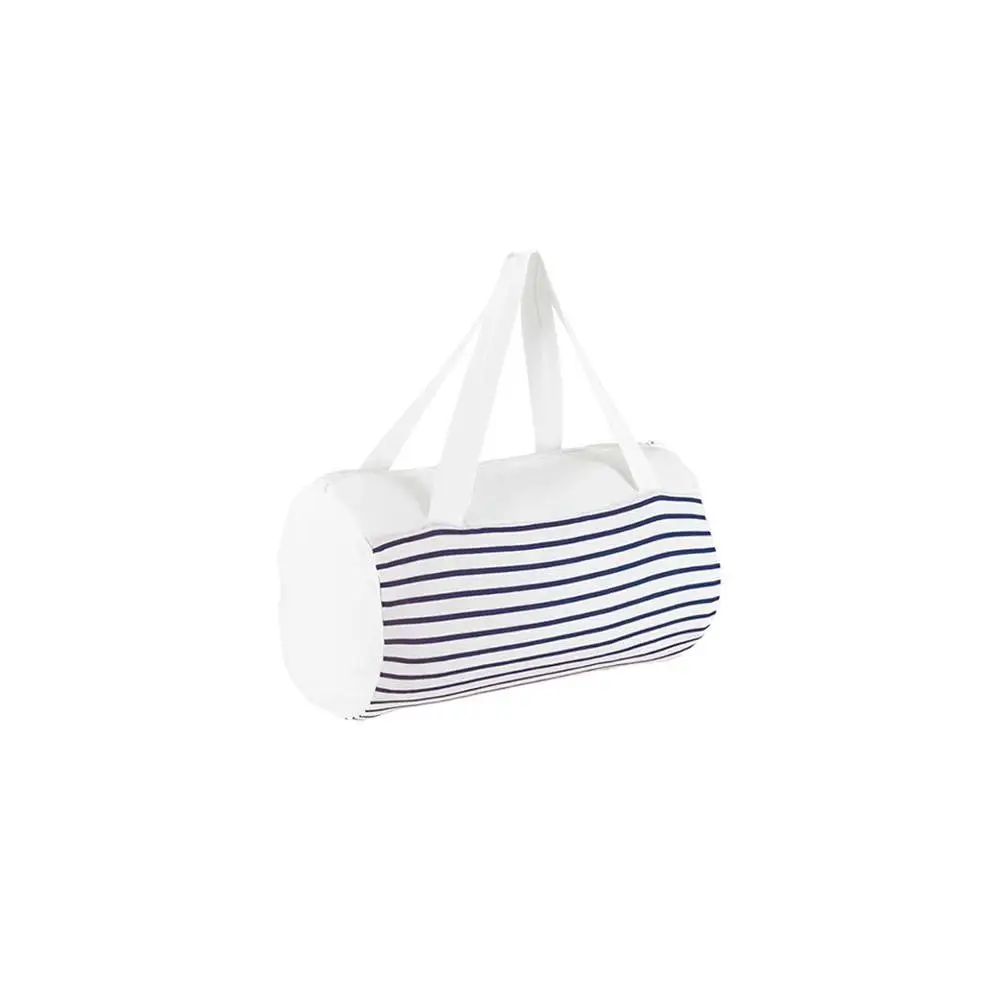 Bolsa Tubular De Viaje Rayada Modelo Sunset Color Blanco / Marino