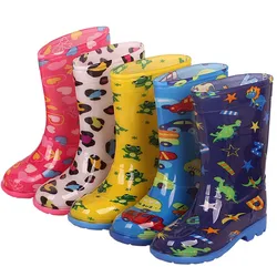 Children's High Rain Boots Big Kids Boys Girls PVC Rainboots Waterproof Non-Slip Student Rain Shoes Kids High Boots CSH1211