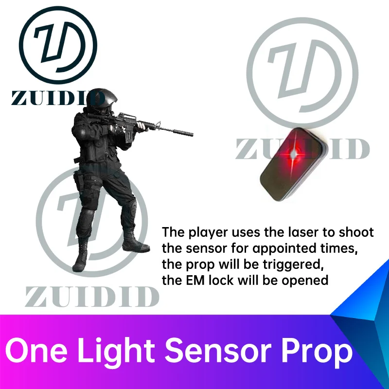 

ZUIDID escape room One Light Sensor Prop use the flashlight to shoot the light sensor for appointed times to unlock escape game