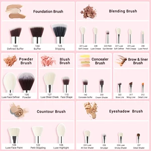 Jessup Makeup Brushes Set 25 Buah Kuas Rias Profesional, Alas Bedak Sintetis Alami Perona Mata T195 12 kuas jessup penjualan terbaik - №