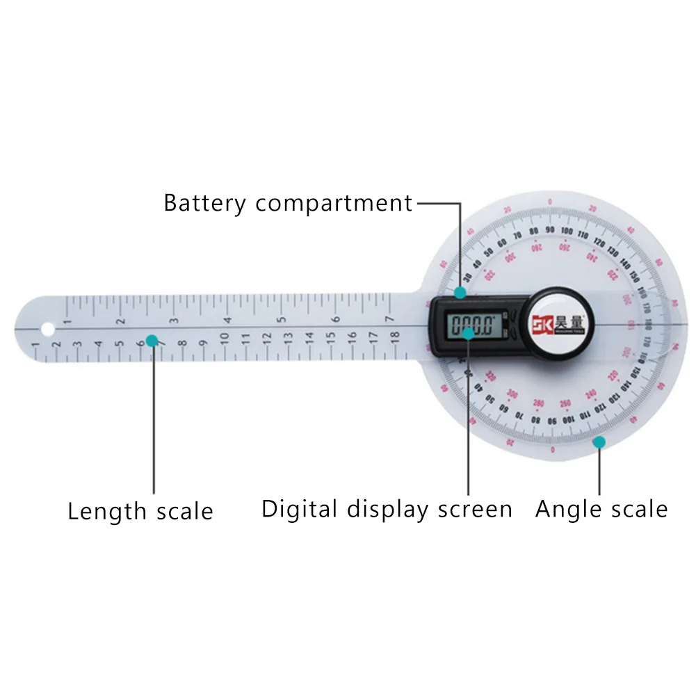 Durable ABS Angle Ruler Goniometer High Precision Electronic Digital Display Medical Joint Recovery Angle Measuring Gauge Tool