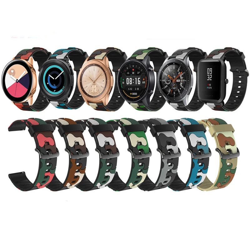 Camouflage Silicone Strap For Xiaomi Huami Amazfit Neo/Bip S U Lite Pro Smart Watch Band 20MM Sport Bracelet For Amazfit GTS 2E