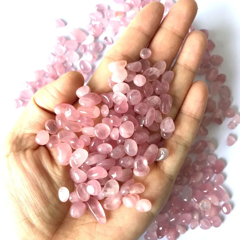 

100g 8-12mm Natural Pink Crystal Gravel Rose Quartz Crystal Gravel Stone Rock Chips Lucky Healing Natural Stones and Minerals