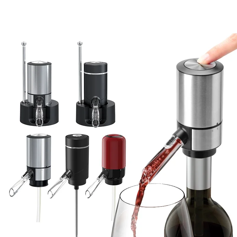 Electric Red Wine Decanter Whiskey Automatic Pourer Battery Powered Stainless Steel Case Kitchen Bar Accessory Home Gadget