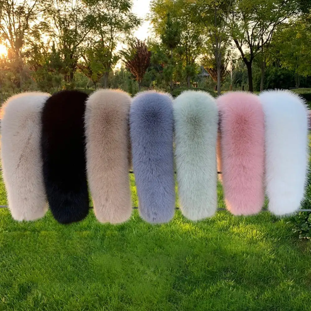 Women Faux Fur Collar Shawl Furry Fur Collar For Winter Coat Hood Fur Decor Fake Fur Scarf Parkas Coat Fur Collar Scarves