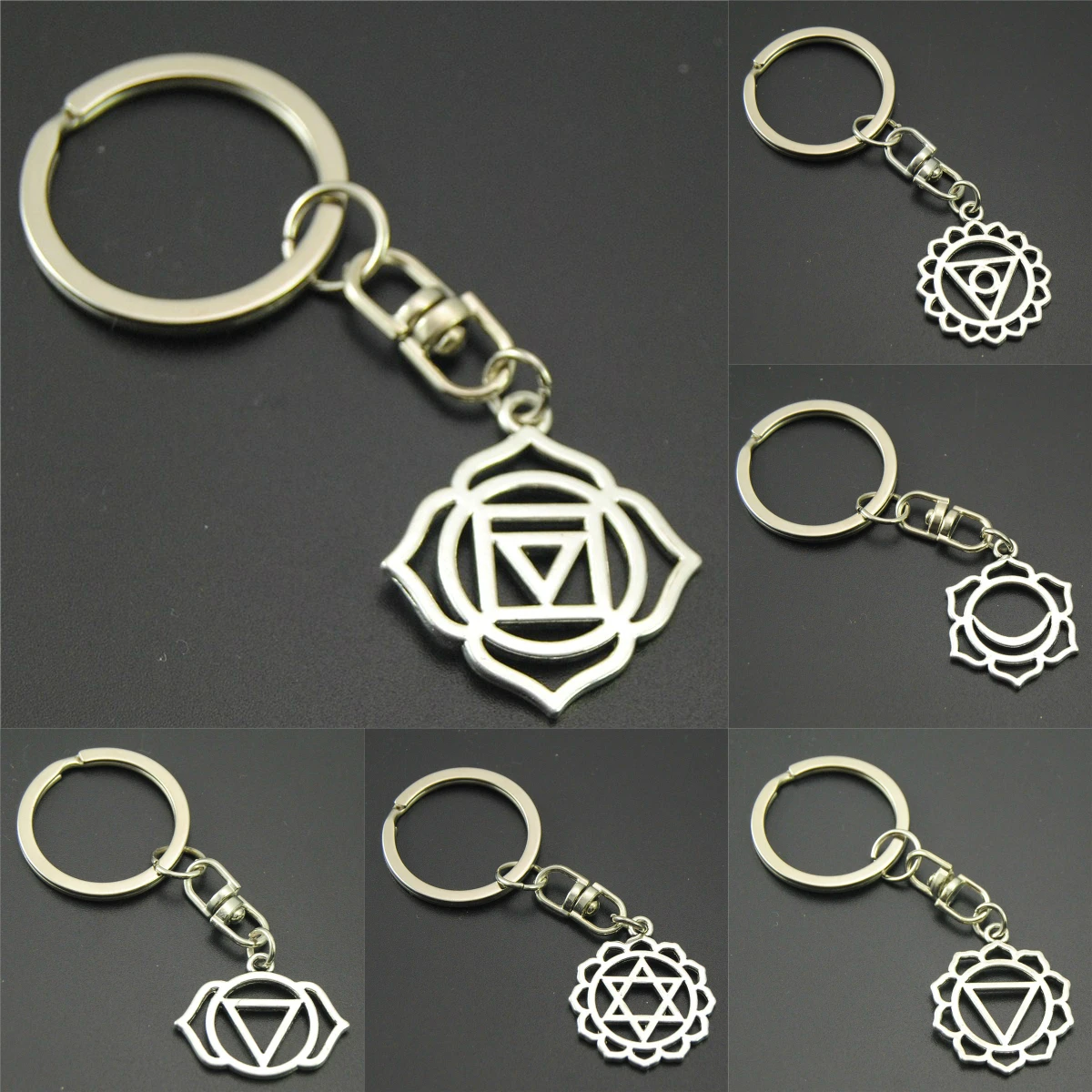 1pc Seven Chakra Yoga Keychians For Women Men Gift Buddhism Keyring Jewelry Car Keyring