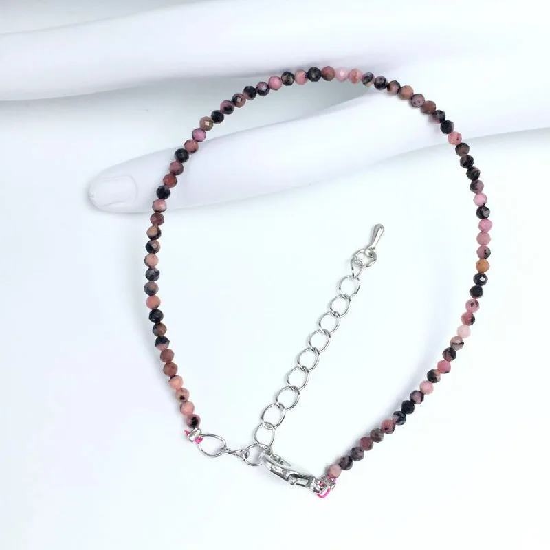 Naturstein Rosenquarz Amethyst 2/3/4mm Kleine Runde Steine Armband Mini-Armband Geeignet als Geschenk für Männer und Frauen – Detail 21