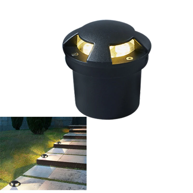 

3w 5W Led Buried Ip68 AC85-265V DC12V Outdoor Recessed Deck Light 1/2/3/4 Side View Underground Lamp Sidewalk Lighting