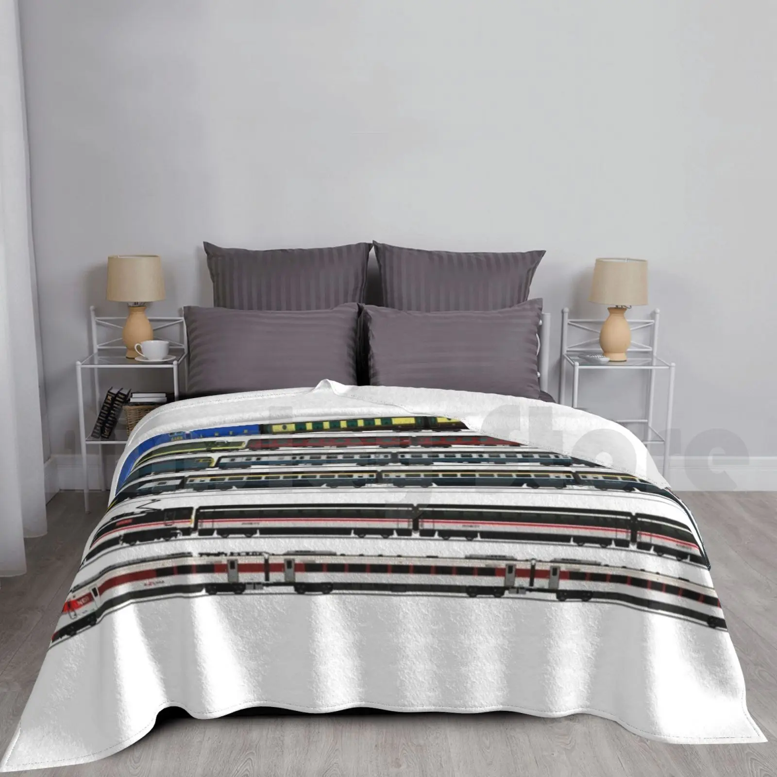 British Trains Blanket For Sofa Bed Travel Locomotives Intercity 125 Intercity 225 Br Mallard Flying Scotsman