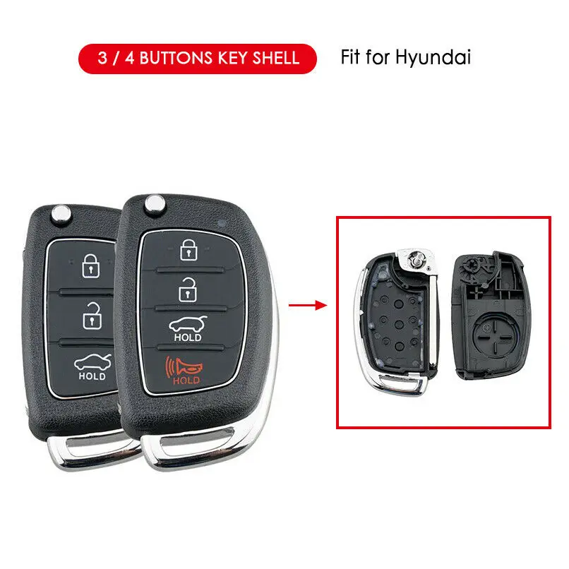 

3 4 Buttons For Hyundai Santa fe Sonata Tucson Car Remote Key Fob Shell Case