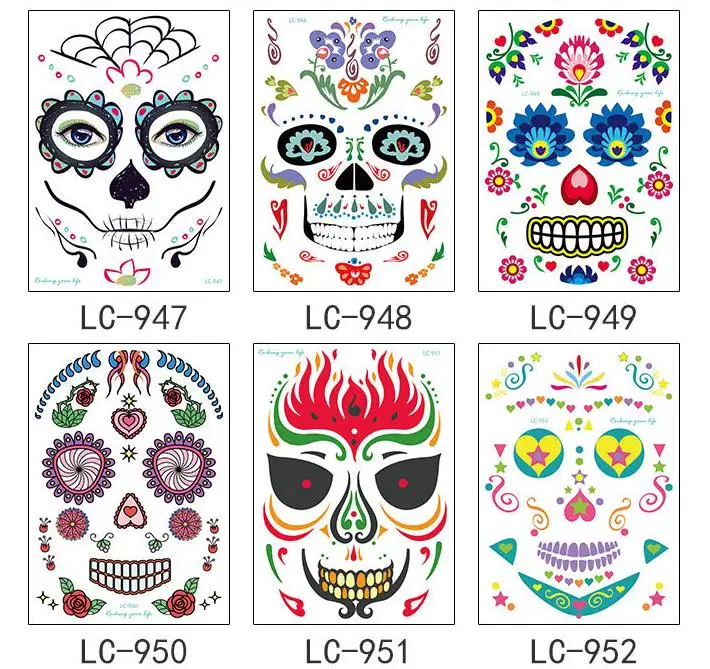 Halloween Christmas Party Face Sticker Waterproof Environmental Stage Props Art Makeup Face Sticker pretty tattoo sticker SN2411