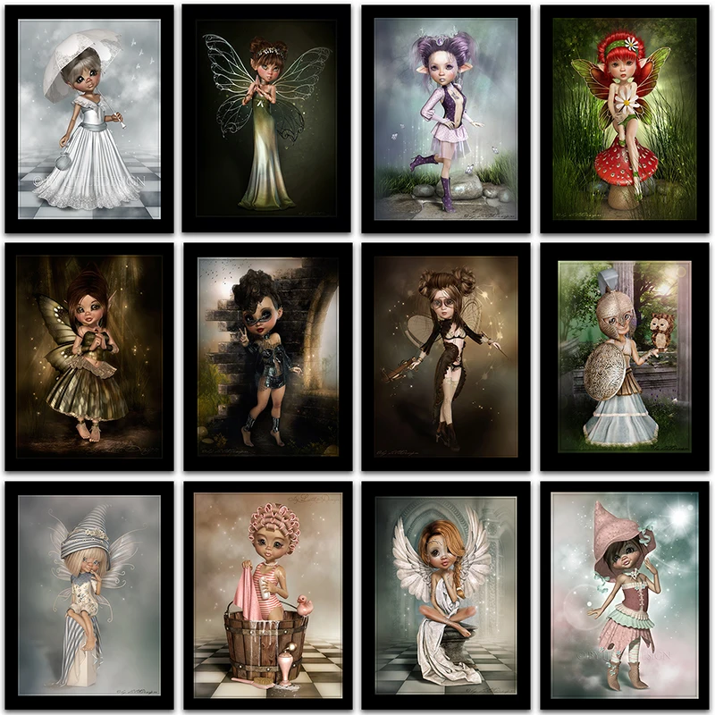 

5D DIY Diamond Painting kit anime girl Angel Elves Princess Full Square&Round Diamond mosaic embroidery Cross stitch home decor