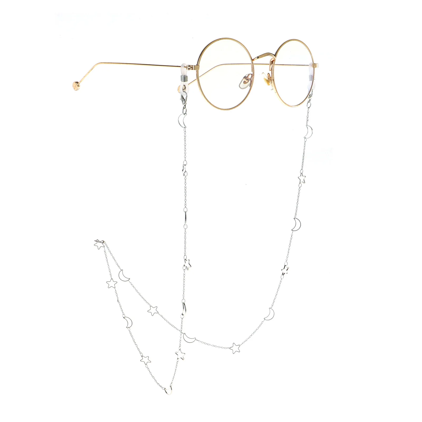 Women Fashion Hollow Moon Star Eyeglass Chain Eyeglass Sunglasses Reading Metal Glasses Chain Eyewears Cord Holder Jewelry