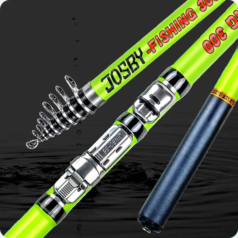 

JOSBY Carbon Fiber Rock Fishing Rod Telescopic Feeder Pole Spinning Carp Portable Travel Ultralight Mini 1.5M-3.0M