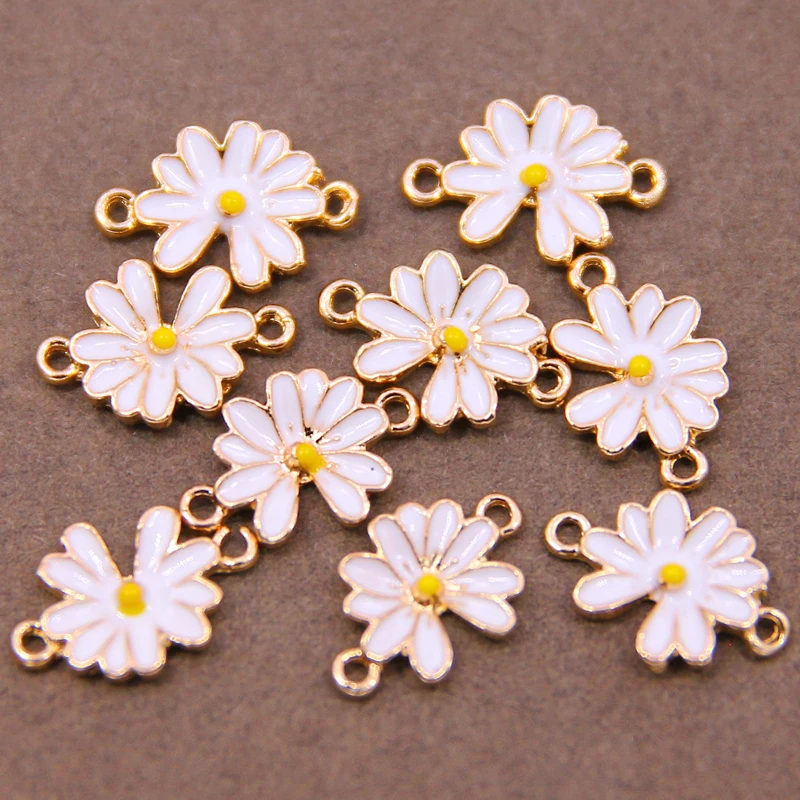 10pcs 9*12mm enamel sakura charm for jewelry making fashion earring pendant flower charm necklace bracelet charms